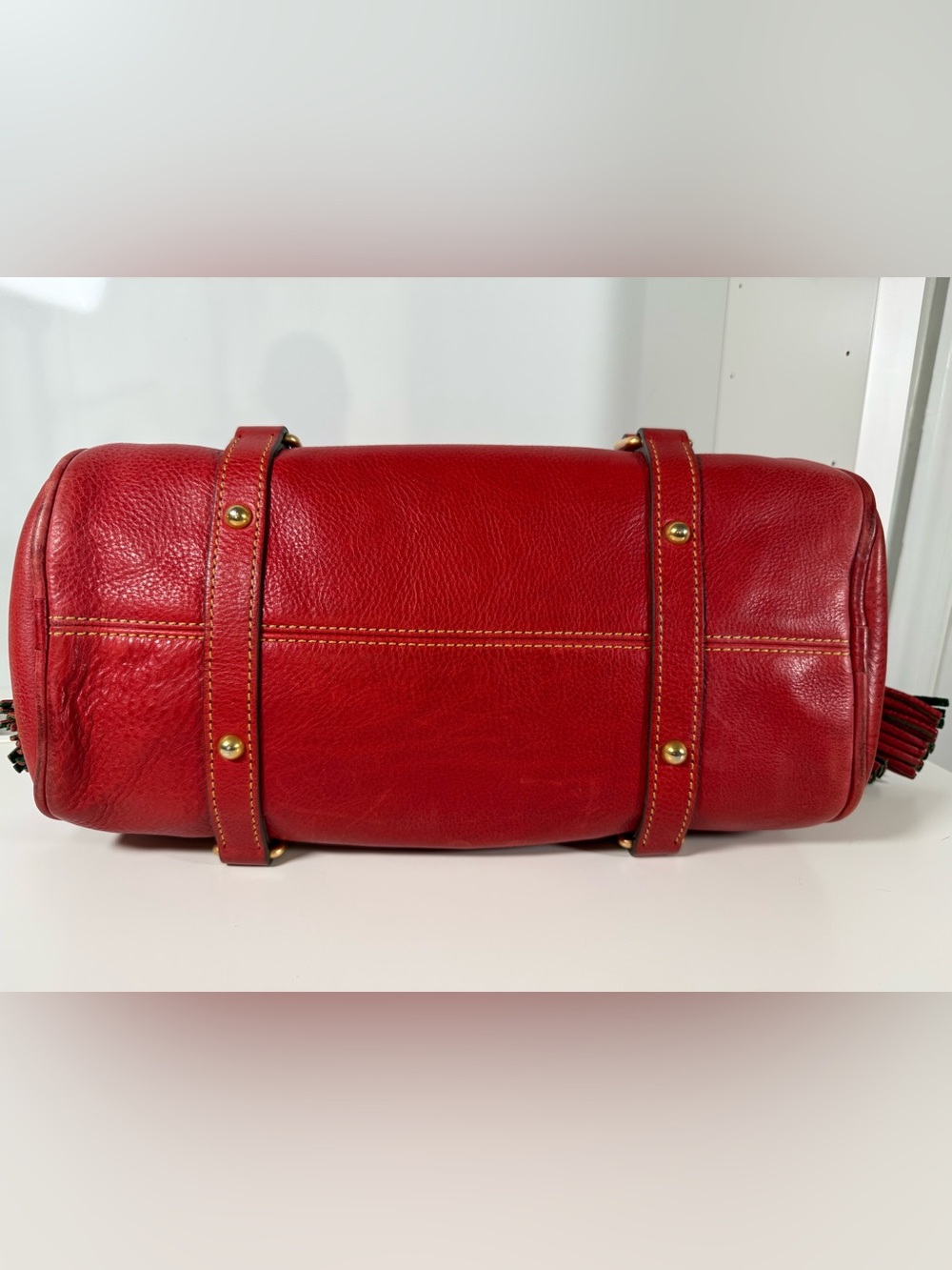 Dooney & Bourke Florentine Leather Satchel – Red - Picture 3 of 16